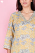 Kota Doria Kurta Pant Set With Dupatta In Block Print